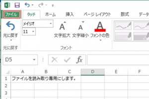 エクセル_読み取り専用_1