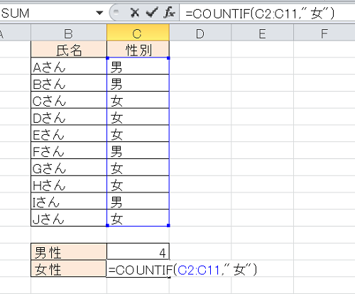 エクセルの基本 シート内の特定の文字列をカウントするcountif関数の使い方 Bizfaq ビズファック