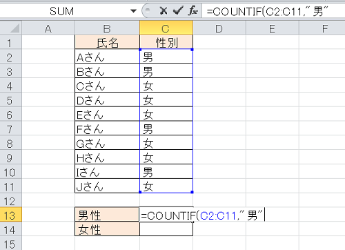 エクセルの基本 シート内の特定の文字列をカウントするcountif関数の使い方 Bizfaq ビズファック